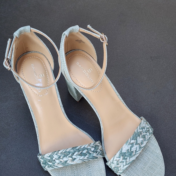 Bandolino Women's Sage/Mint Woven Armory Block Heel Dress Sandals Size 9 - Picture 10 of 13